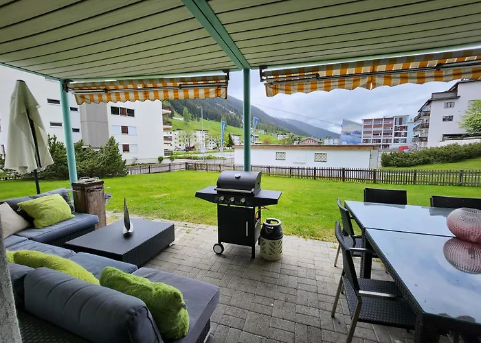 Fuer 8 Pers Neben Talstation Jakobshorn Skipiste 3 Schlafzimmer Privater Garten Vollausgestattete Kueche Appartement Davos